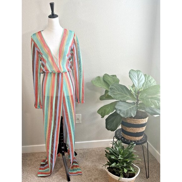 LULI FAMA La Gloria Cubana Swim Dress Maxi Coverup Women's Sz M  Resort Wear NWT - Picture 5 of 16